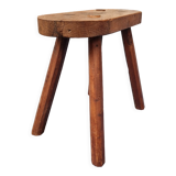 Pair of tripod stools in solid wood