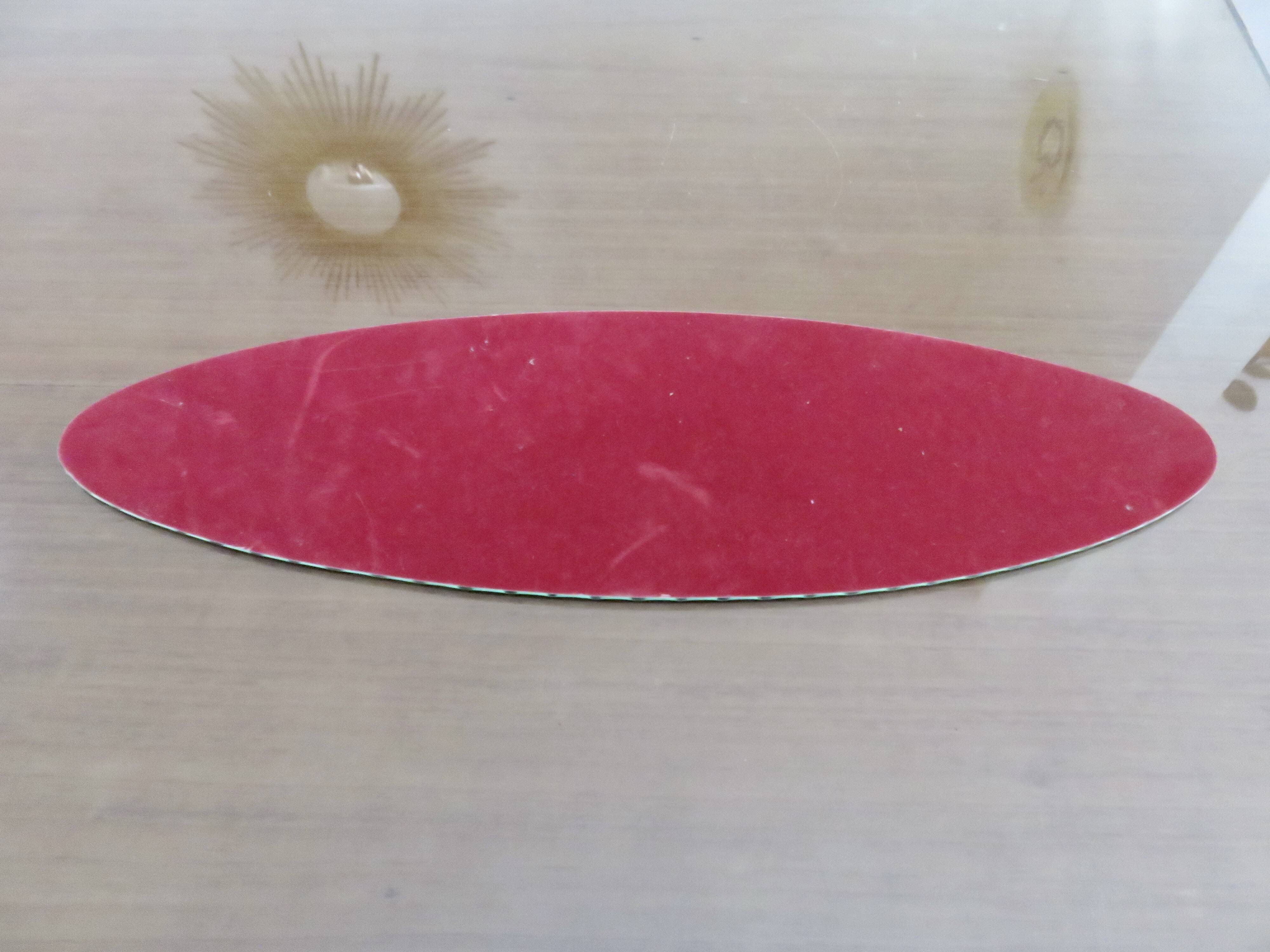 Very large oval beveled mirror, to put down, art deco, 40s 50s