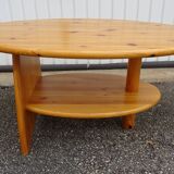 Asymmetrical coffee table in vintage pine year 70