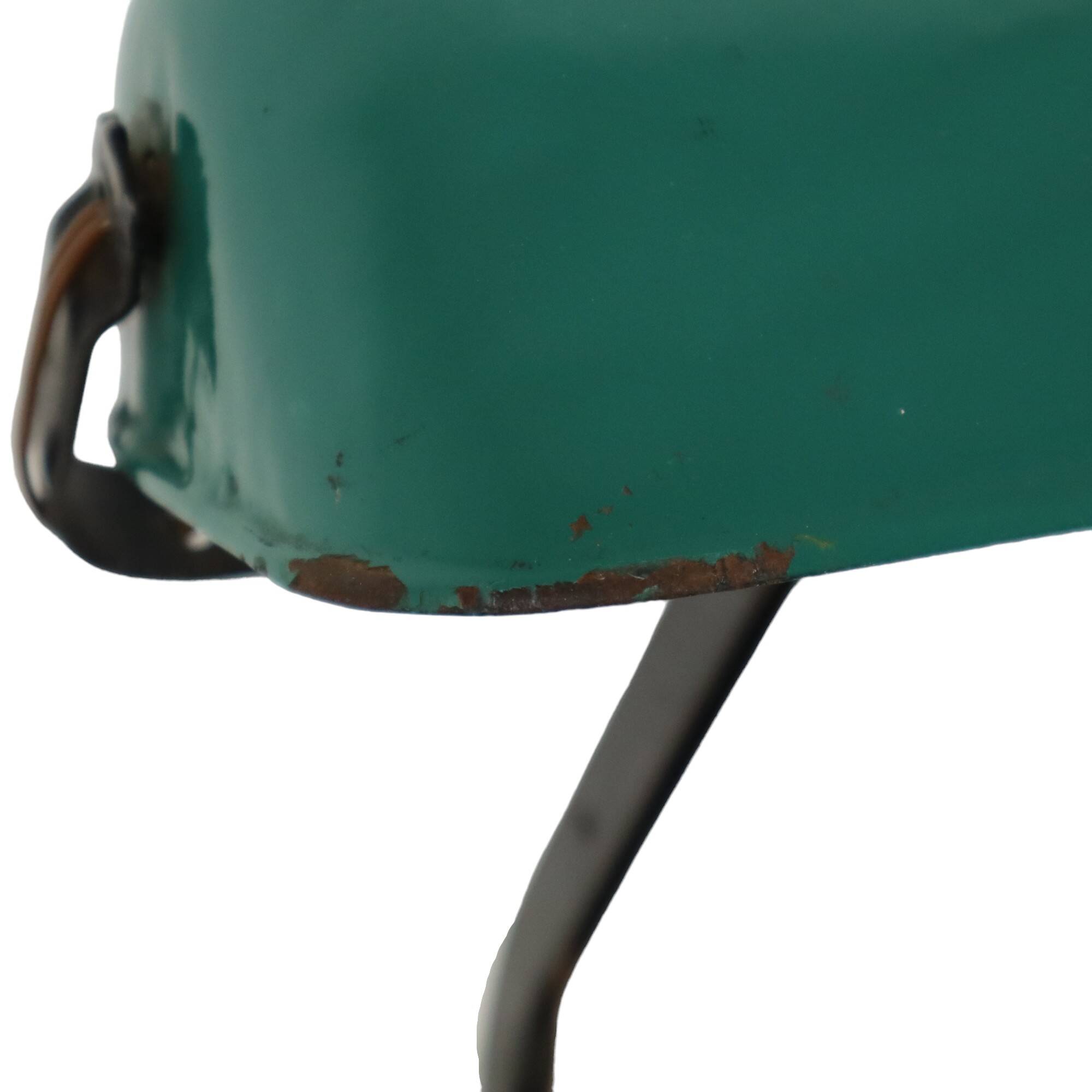 Art Deco Desk Lamp Notary Lamp Erpe Model 52 Wrought Iron Green Enamel Shade