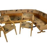 Canapé d'angle et chaises par Ludvik Volak pour Drevopodnik Holesov, 1960, Ensemble de 3