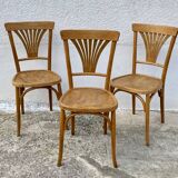 Set of 3 art deco bistro chairs