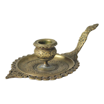 Vintage brass oriental hand candle holder