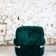 Green velvet armchair "spage age" by Beka, 1970