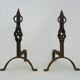 Large pair of cast iron chimney chenets. France 19th century