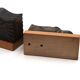 Art Deco wooden bookends with feline heads