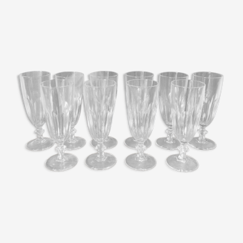 10 crystal flutes