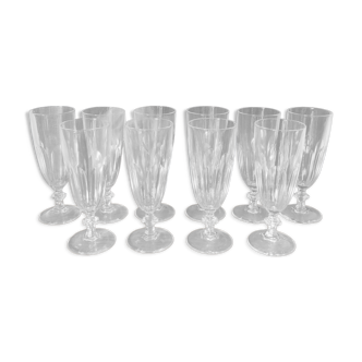 10 crystal flutes
