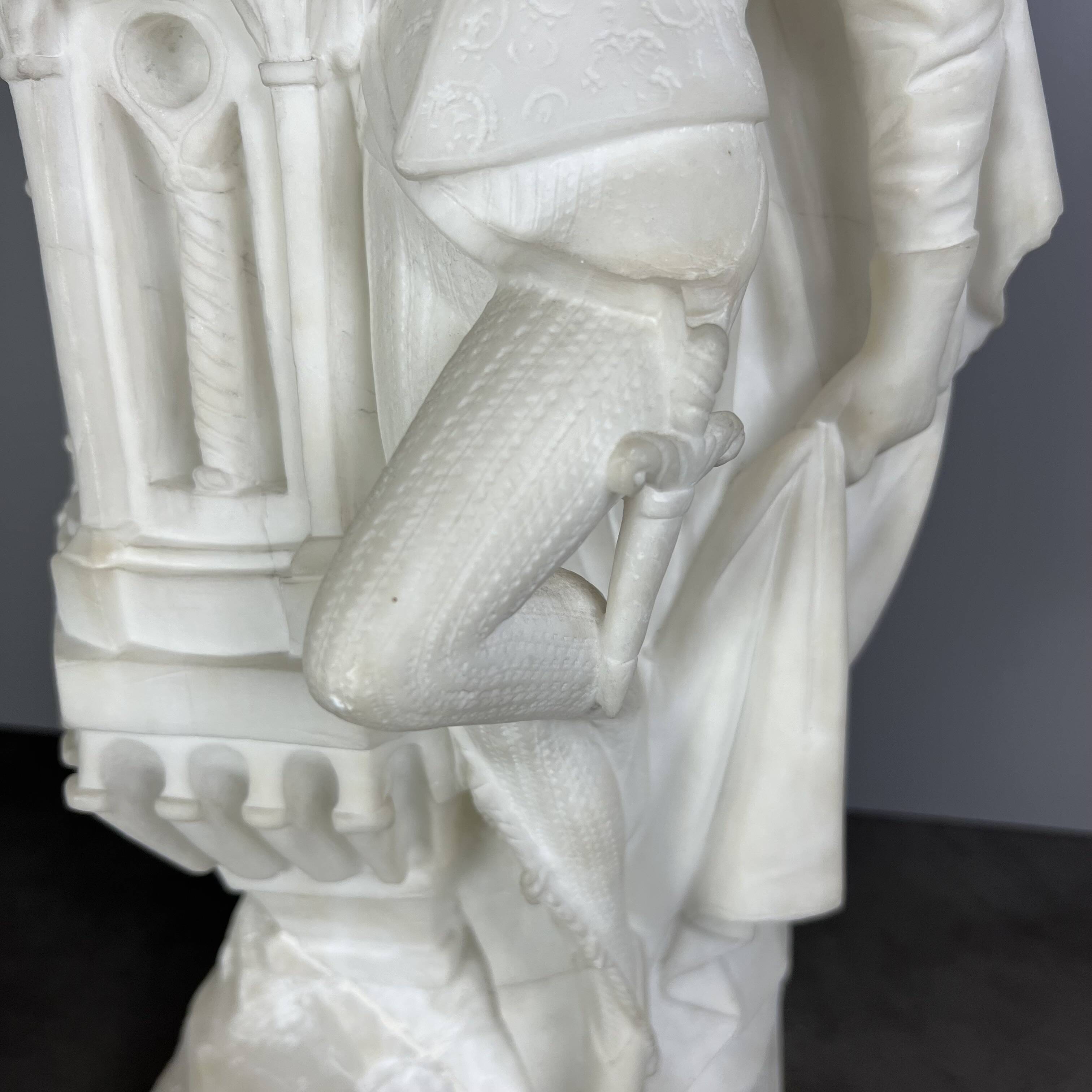 Large Romantic Alabaster Sculpture, Italy, late 19th century, Romeo and Juliet
