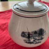 Coffee service keraluX boch Freres Belgium peasant scenes art deco