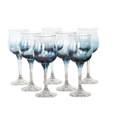 7 antique glasses in blue gradient crystal