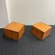 Set of two modernist cubes / side tables or stools in walnut.