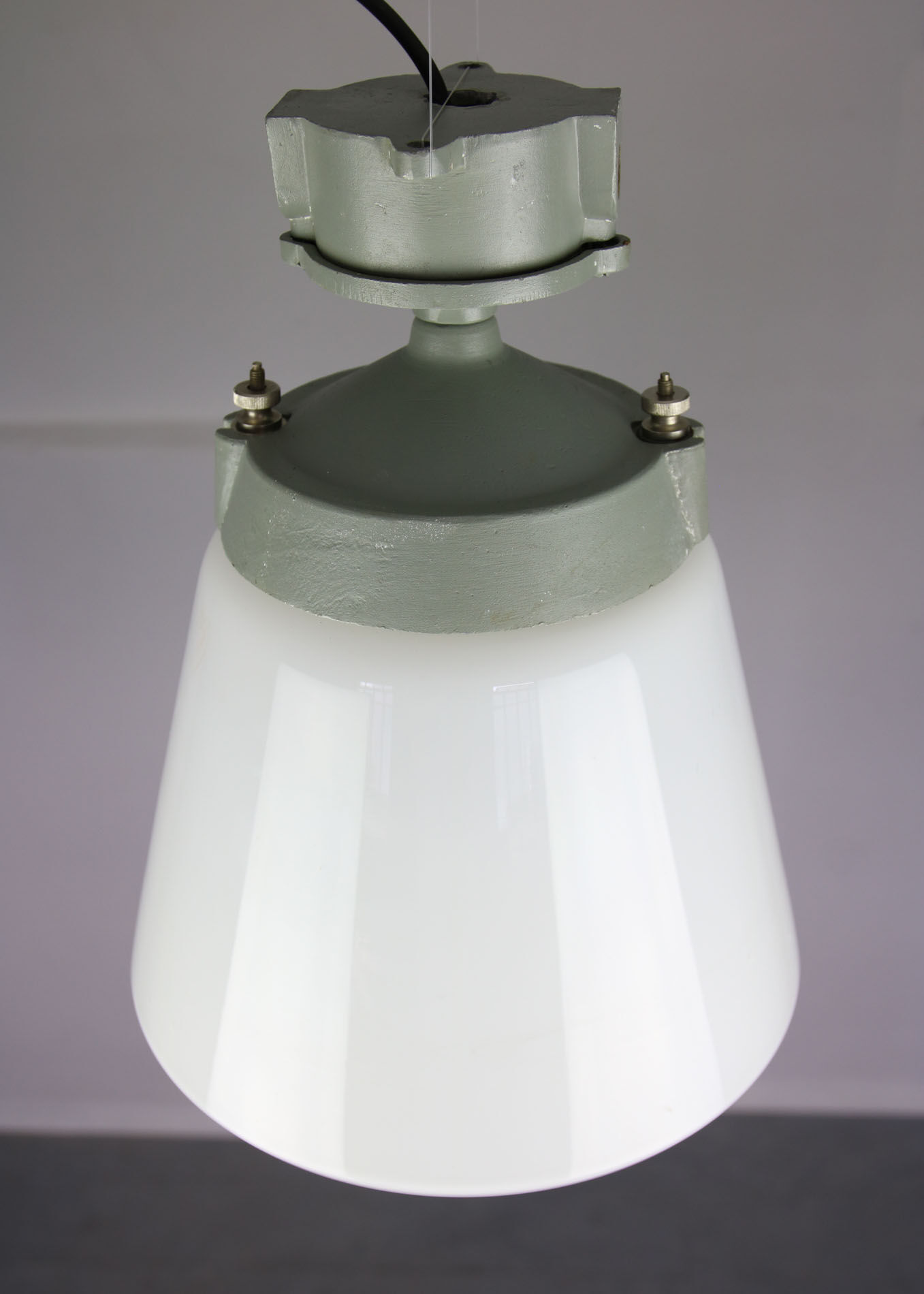 Vintage opaline glass pendant lamp, 1970s