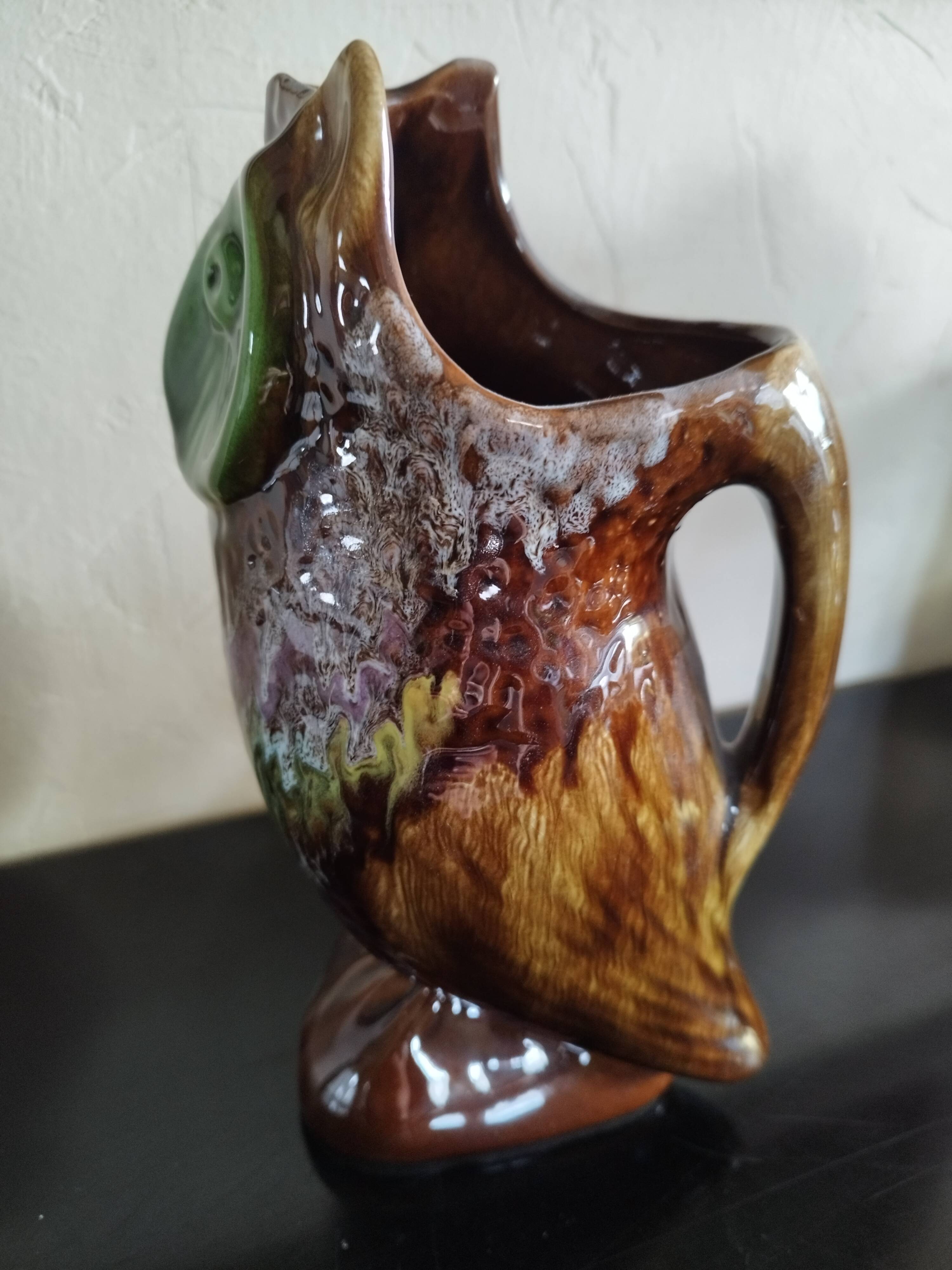 Ceramic owl pitcher from Vallauris