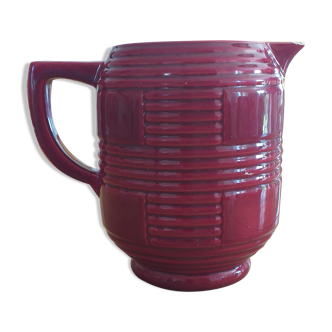 Porcelain pitcher enamelled Saint Clement model 4076 of the 30s art deco