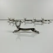 Set of 6 metal knife rests, "Deer / stag" model, 1980-90.