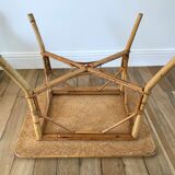 Table basse en rotin et bambou années 60