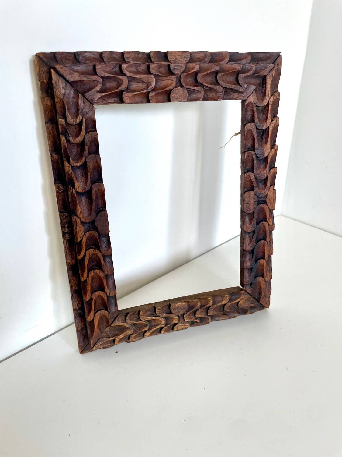 Antique handcarved frame Cedarwood 23.5 cm x 18.5 cm
