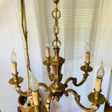 Louis XVI chandelier, 20th century, in solid gilded bronze