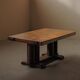 Solid oak table with marquetry, France, circa 1940.