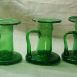 Set of 6 blown glass candle holders