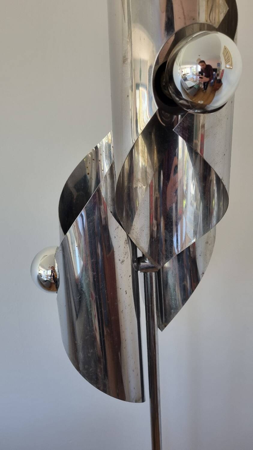 Space Age stainless steel floor lamp