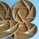 Lot de 5 assiettes à compartiments en gres Longchamp vintage