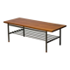Dutch modernist coffee table with a square base and teak top, 1950s.
