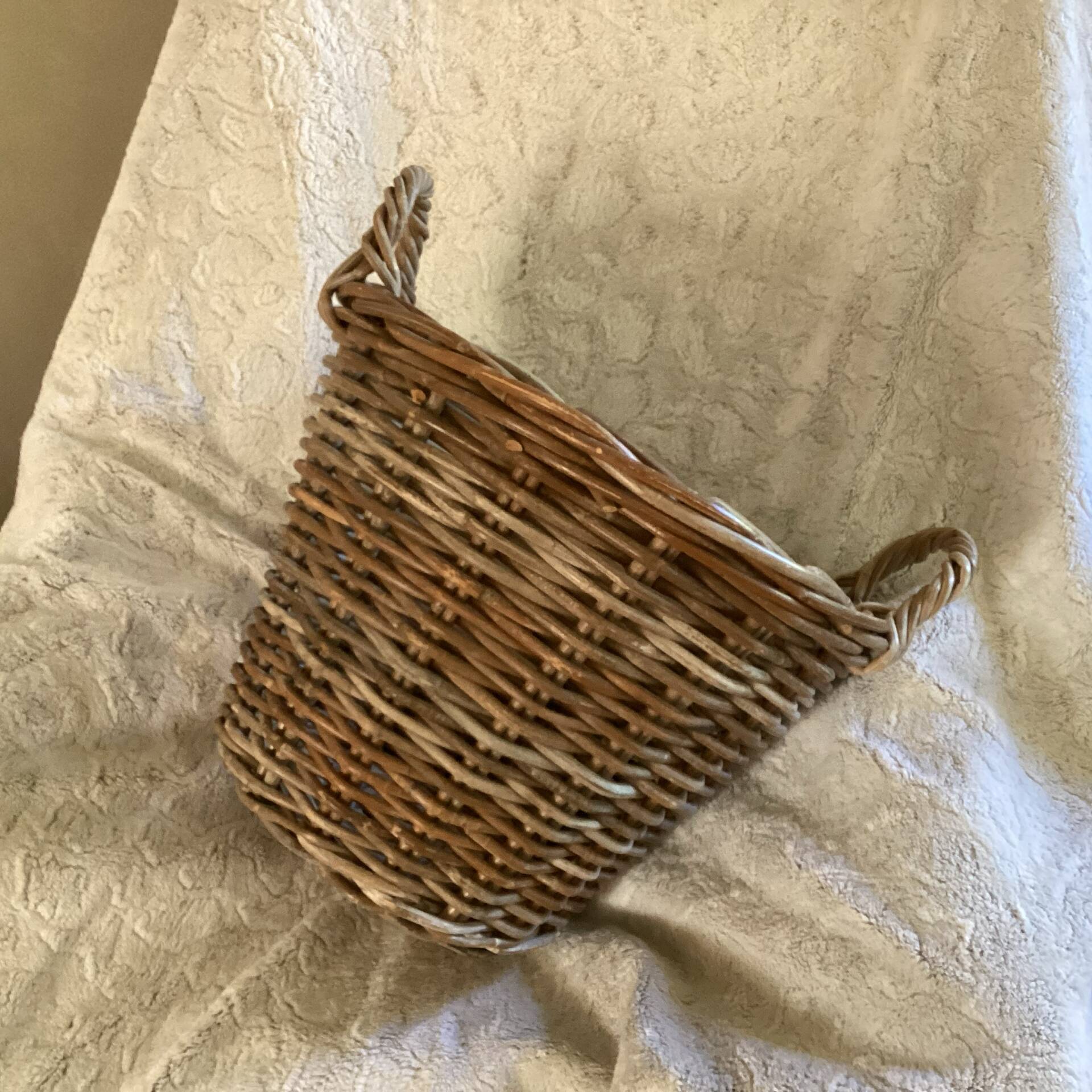 Large basket with rattan handles
