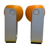 Pair of Space Age eyeball orange lamps by Massive Belgium