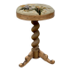 19th-century stool with twisted oak legs and embroidery.