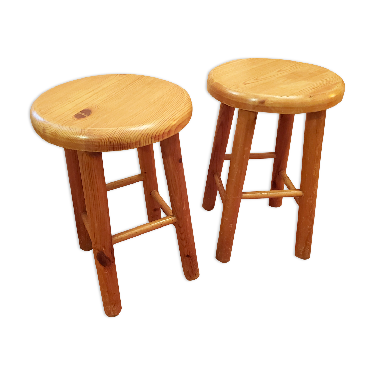 Pair of vintage wooden stools