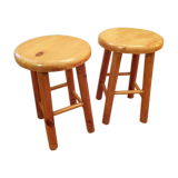 Pair of vintage wooden stools