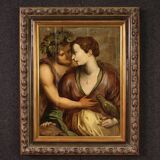 Peinture flamande ancienne sur panneau du XVIIe siècle, Bacchus et Ariane