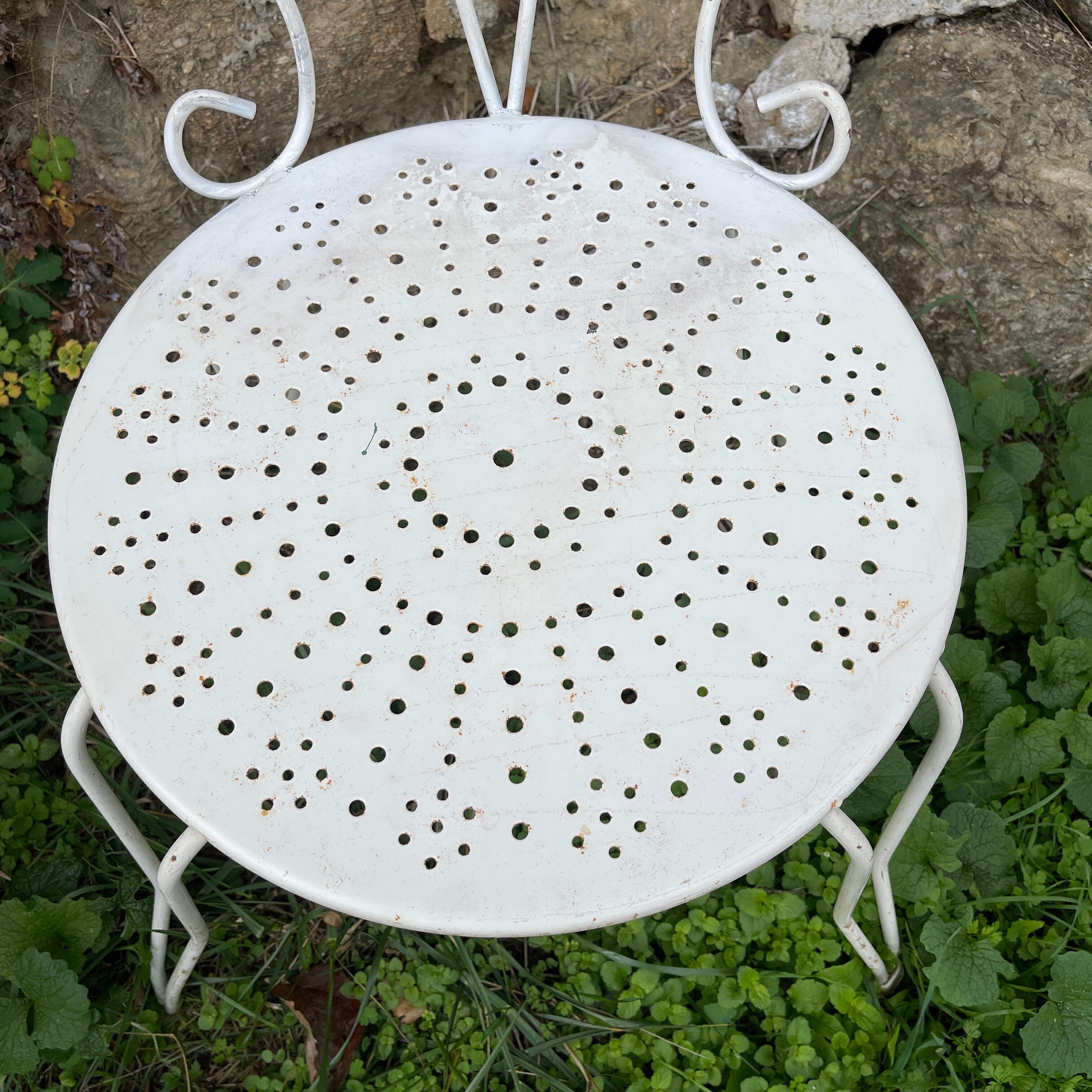 Armchair and garden chair in wrought iron