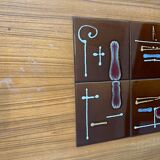 50s coffee table in wood and tiles