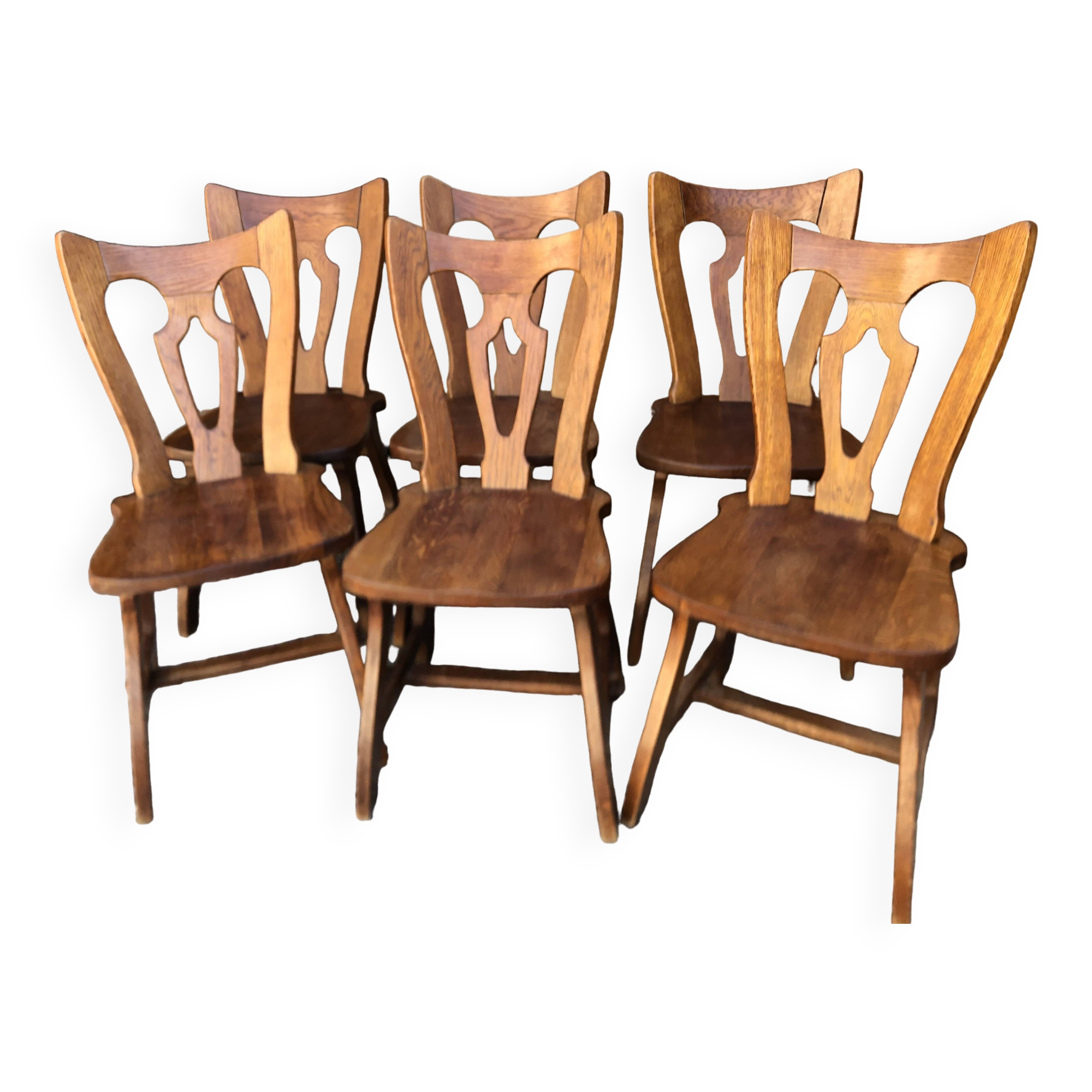 Vintage Brutalist Alsatian Bistro Chairs