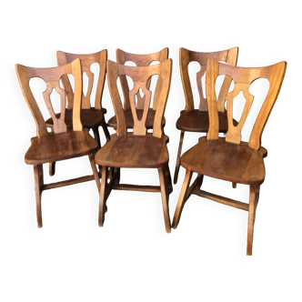 Vintage Brutalist Alsatian Bistro Chairs