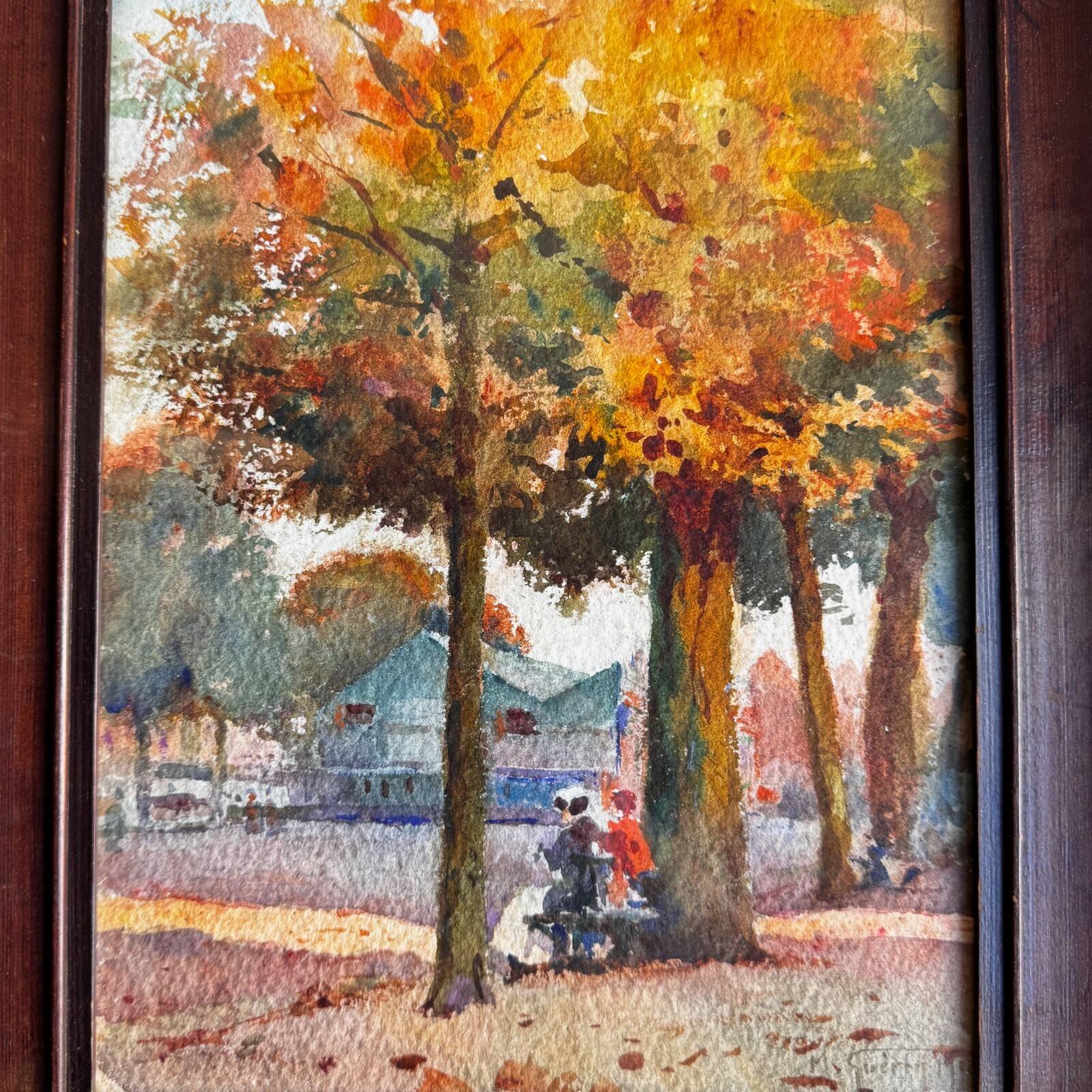 Watercolor on paper, Cours Saint-Pierre in Nantes, by Marcel Guérin