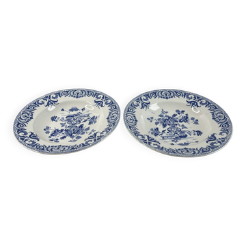Antique hollow plate Sarreguemines — Shanghai collection set of 2