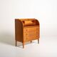 Scandinavian elm and burl wood secretary, 1950s/1960s