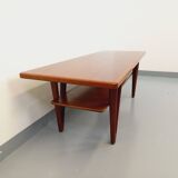 Large vintage Scandinavian double-topped teak coffee table by Kurt Østervig from the 1950s