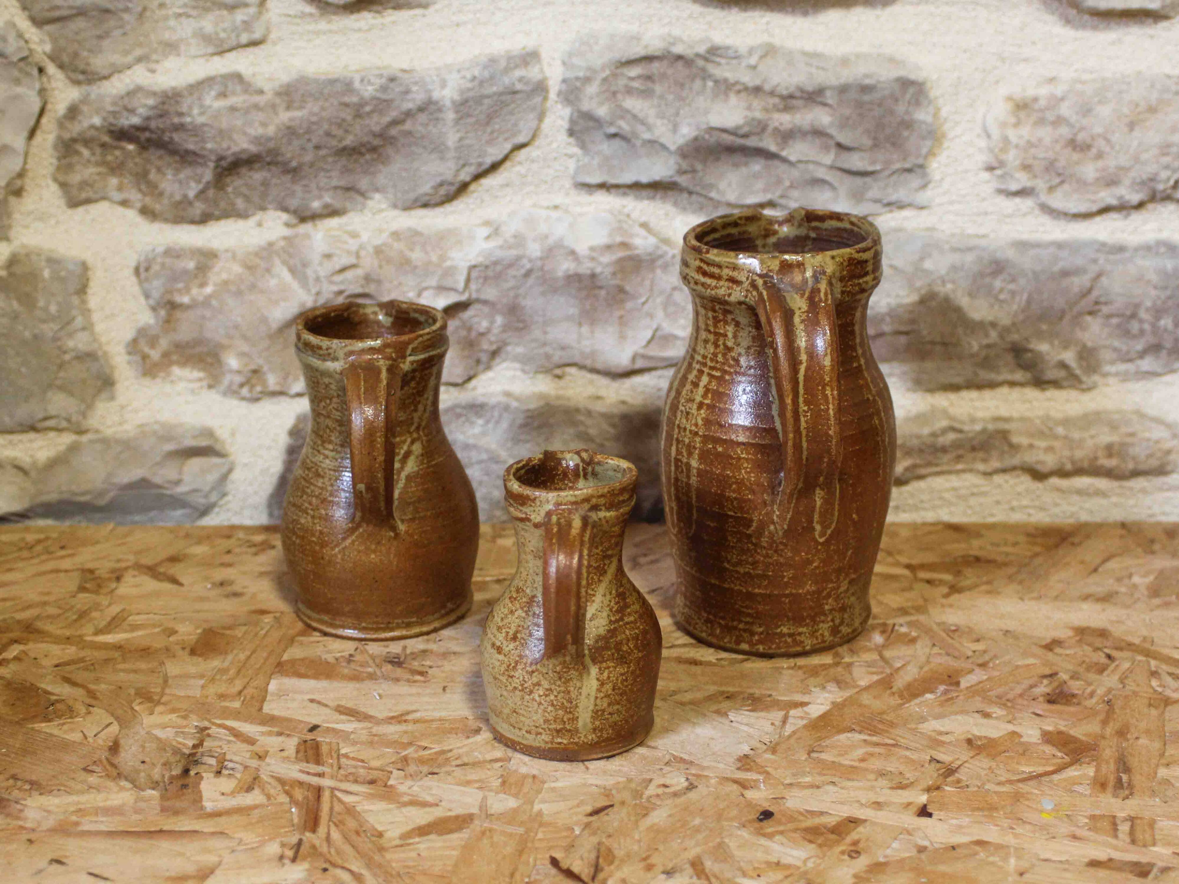 Trio of stoneware jugs from Puisaye - Daniel Auger