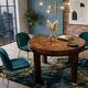 Restored Art Deco Walnut Burl Sunburst Extending Dining Table 1930s