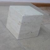 Italian Mid-Century Travertine Geometric Coffee Table attributed to Massimo and Lella Vignelli