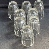 Liquor cabaret - Art Deco - Blown and cut crystal, mahogany or ebony macassar and stainless steel