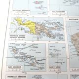 Vintage map on the islands of Oceania Australia Hawaii 43x43cm from 1950