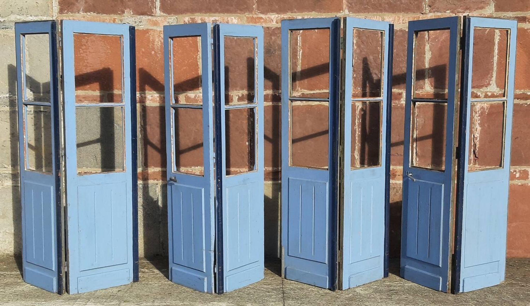 Portes doubles, deux battants, bois massif (Lot de 4)