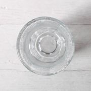 Small Vase / Vintage Clear Leaf Pattern Textured Glass Flower Vase Fidenza