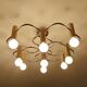 Large Space Age gilded ceiling light from Leola